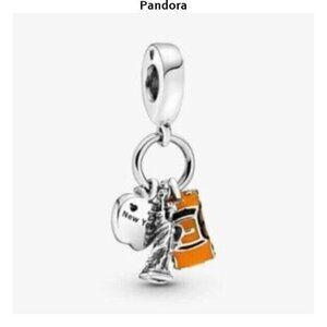 Symbols of New York City Dangle Charm For Pandora Bracelet Sterling Silver